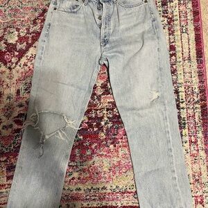 Agolde Light Blue Distressed Women Jeans